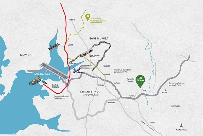 Ora land karjat, Blubay karjat Strategic Location Map
